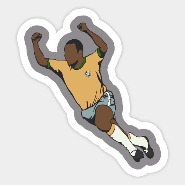 The legend of soccer is Pele Sticker by LeonArt-D